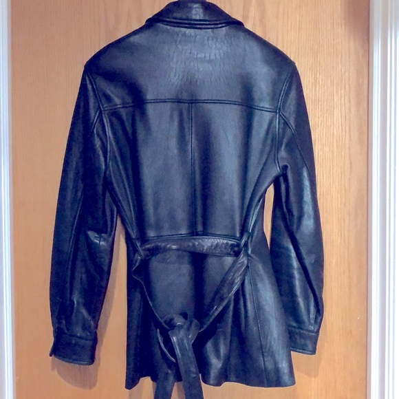 Leather tie waist jacket - Picture 2 of 11